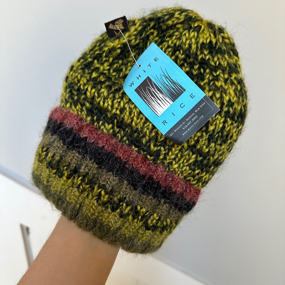 NWT White Rice Peruvian Trading Co Winter Hat